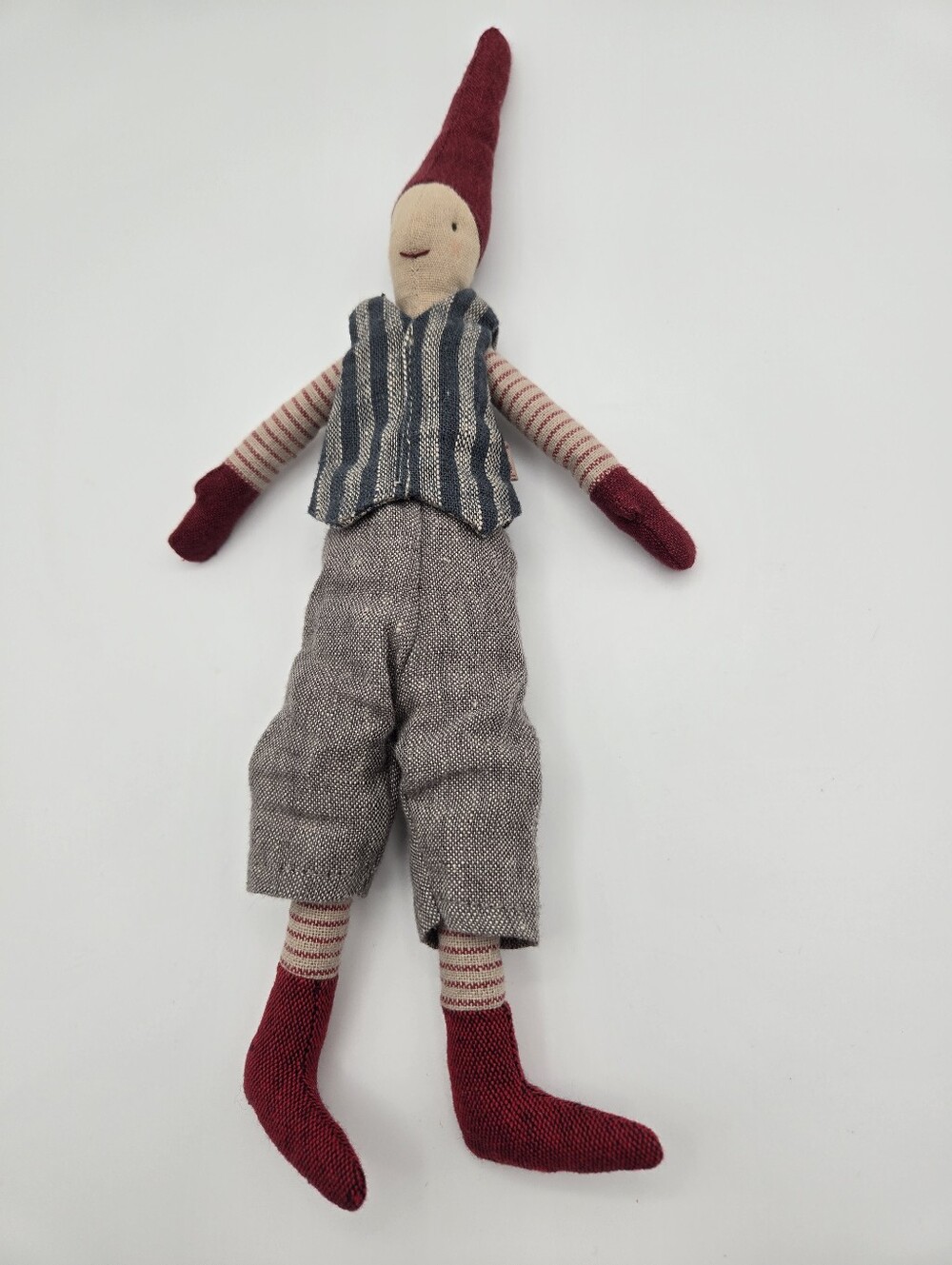 Maileg Pixy Danish Textile 12" Boy Doll Linen Outfit Elf Gnome Holiday Good Luck
